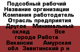 Подсобный рабочий › Название организации ­ Компания-работодатель › Отрасль предприятия ­ Другое › Минимальный оклад ­ 15 000 - Все города Работа » Вакансии   . Амурская обл.,Завитинский р-н